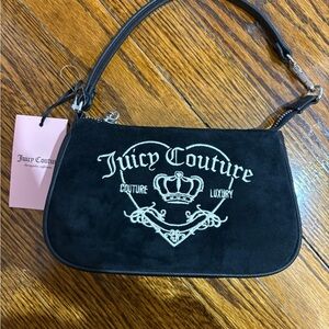 Juicy Couture Black and White Embroidered Mini Bag
